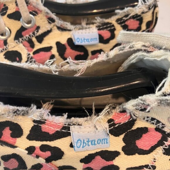 Obtaom Women Canvas Memory Foam Cheetah Animal Print Fashion Sneakers Shoes Sz 7 - Picture 10 of 11